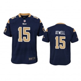Youth Rams Tutu Atwell Navy Game Jersey